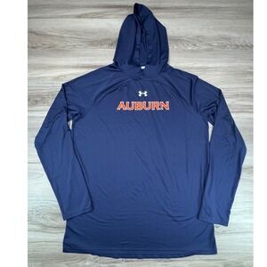 Under Armour Mens Auburn Tigers Navy Blue Performance Hoodie 1372074 Size Medium